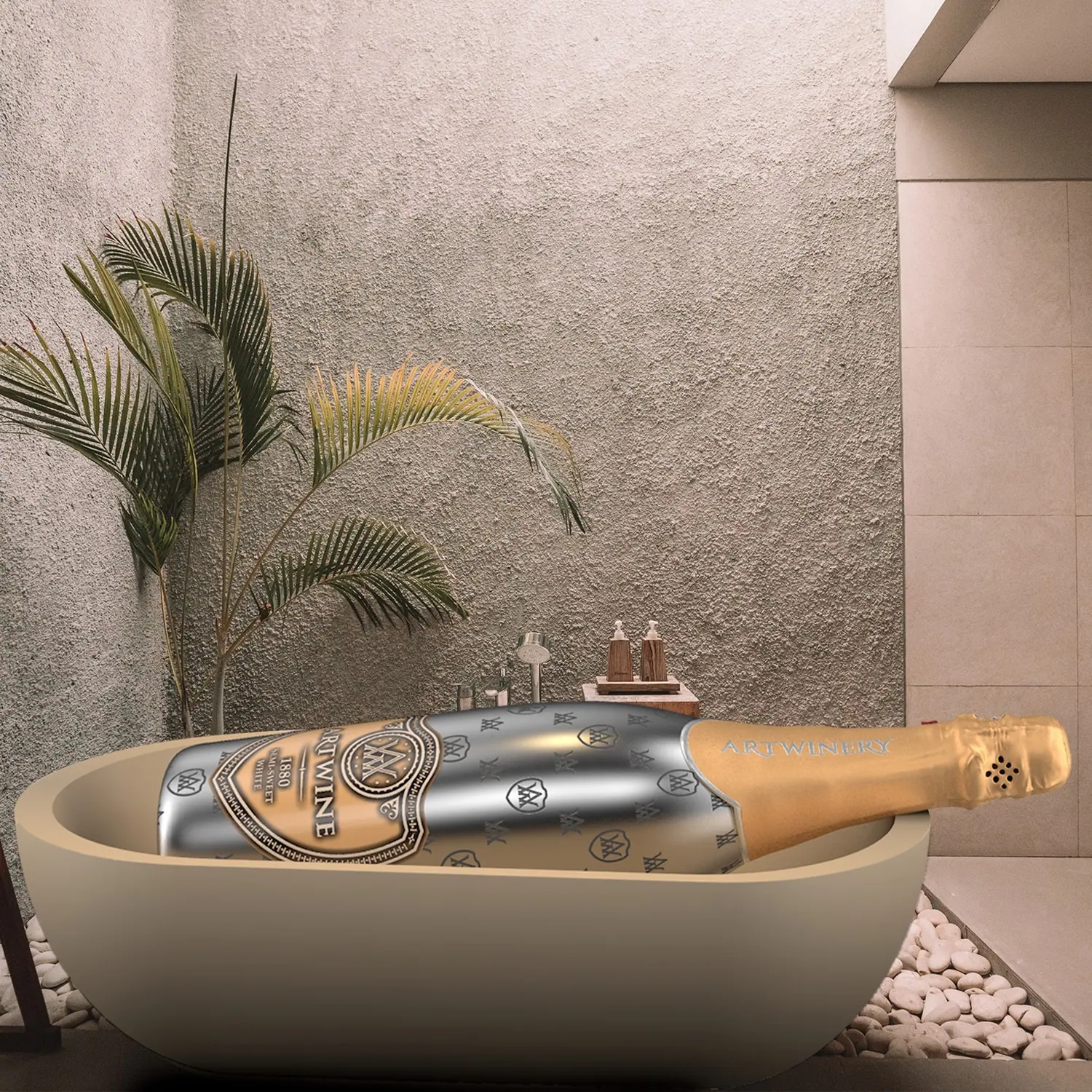 Artwine sparkling wine 3D product visual