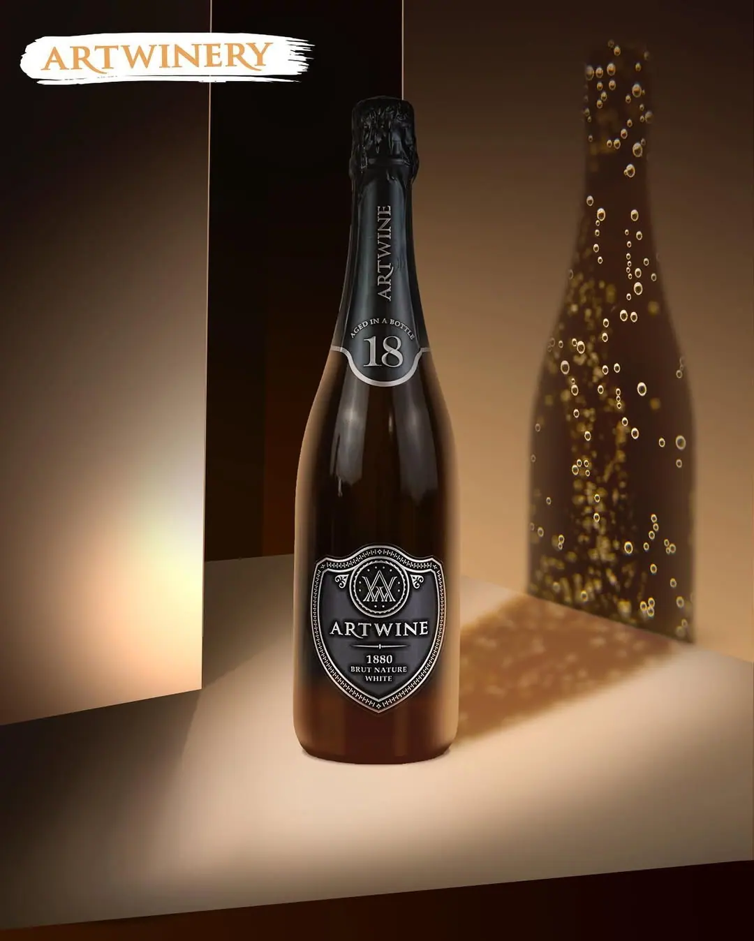 Artwine sparkling wine 3D product visual