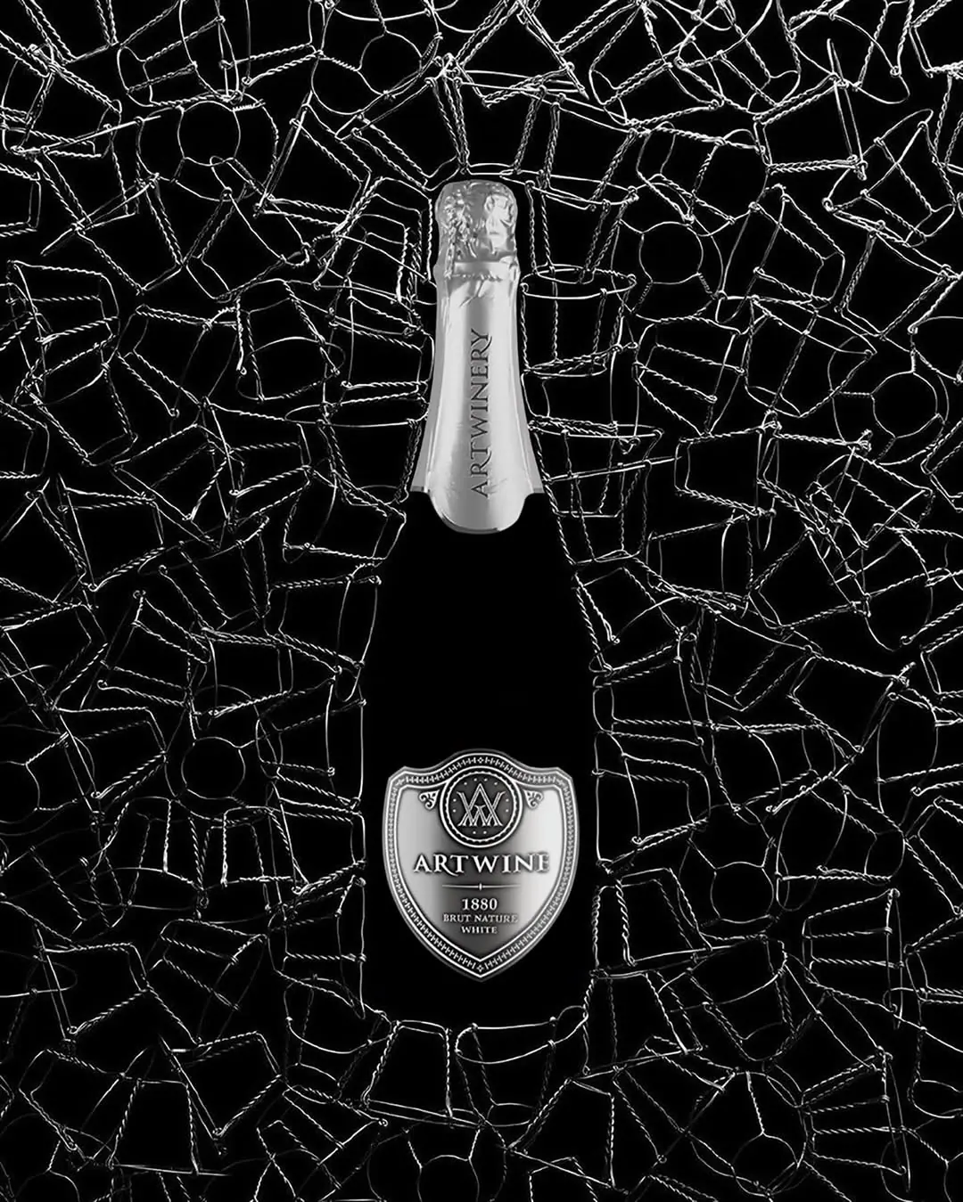 Artwine sparkling wine 3D product visual